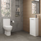 Deco 400mm Cloakroom Bathroom Suites with Close Couple Toilet - Satin White & Black Finishing