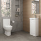 Deco 400mm Cloakroom Bathroom Suites with Close Couple Toilet - Satin White & Chrome Finishing