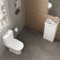 Deco 400mm Cloakroom Bathroom Suites with Close Couple Toilet - Satin White & Chrome Finishing