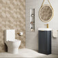 Deco 400mm Cloakroom Bathroom Suites with Close Couple Toilet - Soft Black & Brushed Brass Finishing