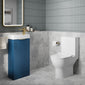 Deco 400mm Cloakroom Bathroom Suites with Close Couple Toilet - Satin Blue & Brushed Brass Finishing