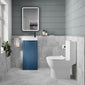 Deco 400mm Cloakroom Bathroom Suites with Close Couple Toilet - Satin Blue & Black Finishing