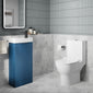 Deco 400mm Cloakroom Bathroom Suites with Close Couple Toilet - Satin Blue & Black Finishing