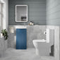 Deco 400mm Cloakroom Bathroom Suites with Close Couple Toilet - Satin Blue & Chrome Finishing