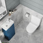 Deco 400mm Cloakroom Bathroom Suites with Close Couple Toilet - Satin Blue & Chrome Finishing