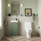 Deco 400mm Cloakroom Bathroom Suites with Close Couple Toilet - Satin Green & Black Finishing