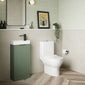 Deco 400mm Cloakroom Bathroom Suites with Close Couple Toilet - Satin Green & Black Finishing