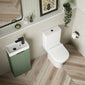 Deco 400mm Cloakroom Bathroom Suites with Close Couple Toilet - Satin Green & Black Finishing