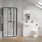 Calver 1000mm Gloss White Vanity WC Unit & Black Quadrant Shower Enclosure Bathroom Suite