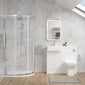 Bradwell 1100mm Gloss White Vanity WC Unit & Chrome Offset Quadrant Shower Enclosure Bathroom Suite