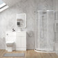 Parkhouse 1000mm Gloss White Vanity WC Unit & Chrome Offset Quadrant Shower Enclosure Bathroom Suite