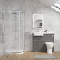 Calver 1100mm Anthracite Woodgrain Vanity WC Unit & Chrome Quadrant Shower Enclosure Bathroom Suite