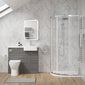 Calver 1100mm Anthracite Woodgrain Vanity WC Unit & Chrome Quadrant Shower Enclosure Bathroom Suite