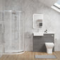 Bradwell 1000mm Anthracite Woodgrain Vanity WC Unit & Chrome Quadrant Shower Enclosure Bathroom Suite