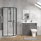 Parkhouse 1100mm Anthracite Woodgrain Vanity WC Unit & Black Quadrant Shower Enclosure Bathroom Suite