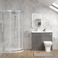 Parkhouse 1000mm Anthracite Woodgrain Vanity WC Unit & Chrome Offset Quadrant Shower Enclosure Bathroom Suite