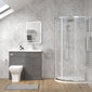 Parkhouse 1000mm Anthracite Woodgrain Vanity WC Unit & Chrome Offset Quadrant Shower Enclosure Bathroom Suite