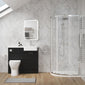 Calver 1100mm Charcoal Black Vanity WC Unit & Chrome Quadrant Shower Enclosure Bathroom Suite