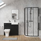 Bradwell 1100mm Charcoal Black Vanity WC Unit & Black Offset Quadrant Shower Enclosure Bathroom Suite