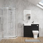 Bradwell 1100mm Charcoal Black Vanity WC Unit & Chrome Quadrant Shower Enclosure Bathroom Suite