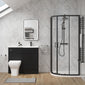 Parkhouse 1100mm Charcoal Black Vanity WC Unit & Black Quadrant Shower Enclosure Bathroom Suite