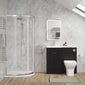 Parkhouse 1100mm Charcoal Black Vanity WC Unit & Chrome Offset Quadrant Shower Enclosure Bathroom Suite