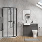 Calver 1000mm Gloss Grey Vanity WC Unit & Black Quadrant Shower Enclosure Bathroom Suite