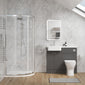 Calver 1100mm Gloss Grey Vanity WC Unit & Chrome Quadrant Shower Enclosure Bathroom Suite