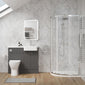 Calver 1100mm Gloss Grey Vanity WC Unit & Chrome Quadrant Shower Enclosure Bathroom Suite
