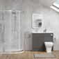 Parkhouse 1000mm Gloss Grey Vanity WC Unit & Chrome Offset Quadrant Shower Enclosure Bathroom Suite