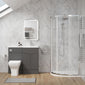 Parkhouse 1000mm Gloss Grey Vanity WC Unit & Chrome Offset Quadrant Shower Enclosure Bathroom Suite