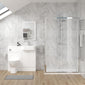 Calver 1100mm Gloss White Vanity WC Unit & Chrome Rectangle Shower Enclosure Bathroom Suite