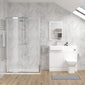 Bradwell 1100mm Gloss White  Vanity WC Unit & Chrome Rectangle Shower Enclosure Bathroom Suite