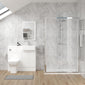 Bradwell 1100mm Gloss White  Vanity WC Unit & Chrome Rectangle Shower Enclosure Bathroom Suite