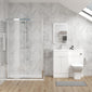 Parkhouse 1000mm Gloss White Vanity WC Unit & Chrome Rectangle Shower Enclosure Bathroom Suite