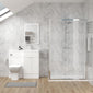 Parkhouse 1000mm Gloss White Vanity WC Unit & Chrome Rectangle Shower Enclosure Bathroom Suite