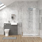 Calver 1100mm Anthracite Woodgrain Vanity WC Unit & Chrome Rectangle Shower Enclosure Bathroom Suite