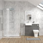 Bradwell 1100mm Anthracite Woodgrain Vanity WC Unit & Chrome Rectangle Shower Enclosure Bathroom Suite