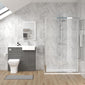 Bradwell 1100mm Anthracite Woodgrain Vanity WC Unit & Chrome Rectangle Shower Enclosure Bathroom Suite