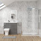 Parkhouse 1100mm Anthracite Woodgrain Vanity WC Unit & Chrome Rectangle Shower Enclosure Bathroom Suite