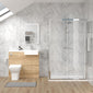 Bradwell 1000mm Bleached Oak Vanity WC Unit & Chrome Rectangle Shower Enclosure Bathroom Suite