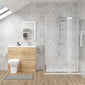 Parkhouse 1100mm Bleached Oak Vanity WC Unit & Chrome Rectangle Shower Enclosure Bathroom Suite