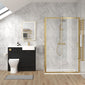 Calver 1000mm Charcoal Black Vanity WC Unit & Brushed Brass Rectangle Shower Enclosure Bathroom Suite