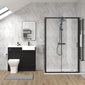 Bradwell 1100mm Charcoal Black Vanity WC Unit & Black Rectangle Shower Enclosure Bathroom Suite