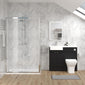 Bradwell 1100mm Charcoal Black Vanity WC Unit & Chrome Rectangle Shower Enclosure Bathroom Suite