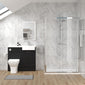 Bradwell 1100mm Charcoal Black Vanity WC Unit & Chrome Rectangle Shower Enclosure Bathroom Suite