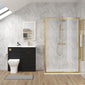 Parkhouse 1100mm Charcoal Black Vanity WC Unit & Brushed Brass Rectangle Shower Enclosure Bathroom Suite