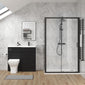 Parkhouse 1000mm Charcoal Black Vanity WC Unit & Black Rectangle Shower Enclosure Bathroom Suite