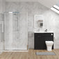 Parkhouse 1100mm Charcoal Black Vanity WC Unit & Chrome Rectangle Shower Enclosure Bathroom Suite