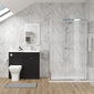 Parkhouse 1100mm Charcoal Black Vanity WC Unit & Chrome Rectangle Shower Enclosure Bathroom Suite